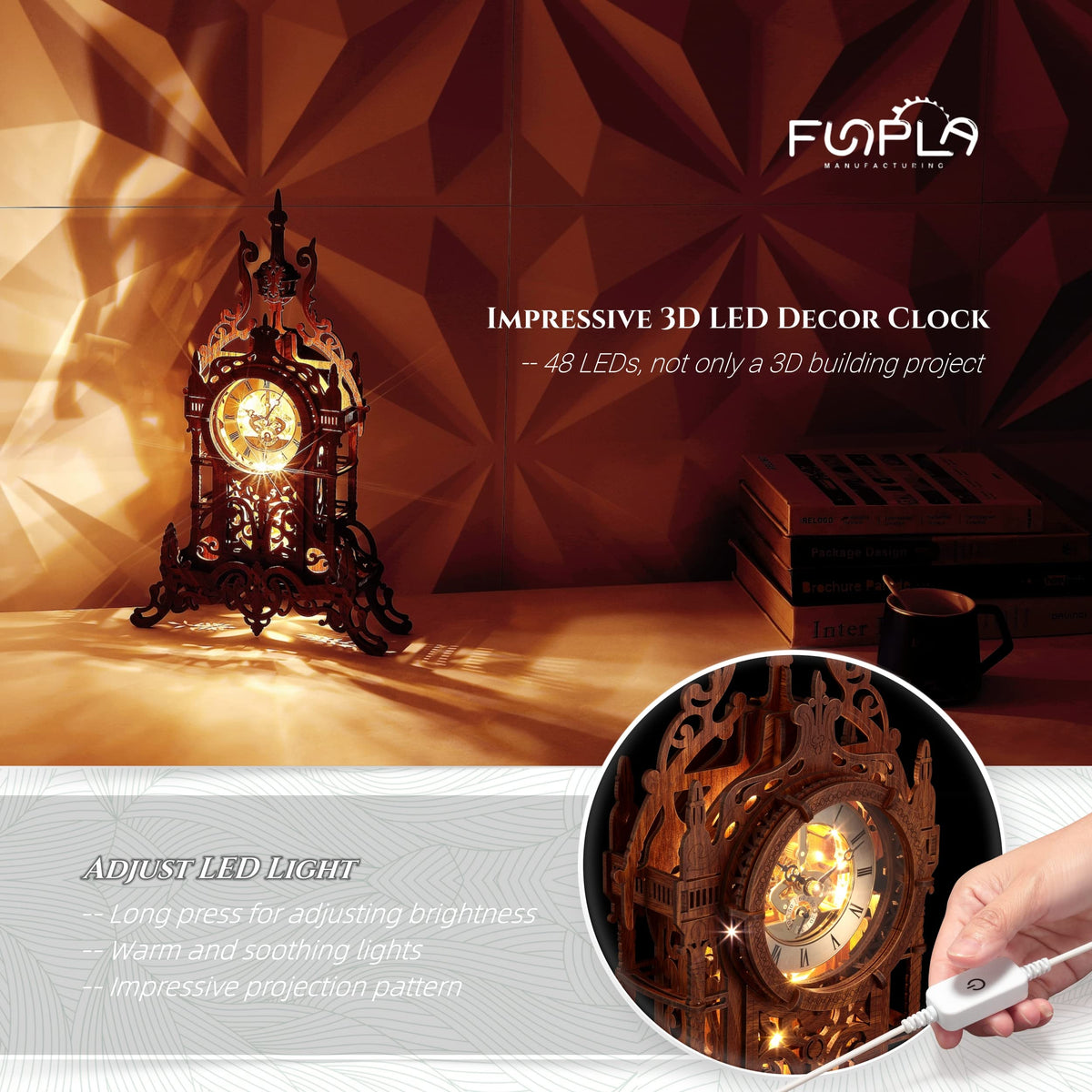 LED 3D Wood Puzzle Clock Tower S21408