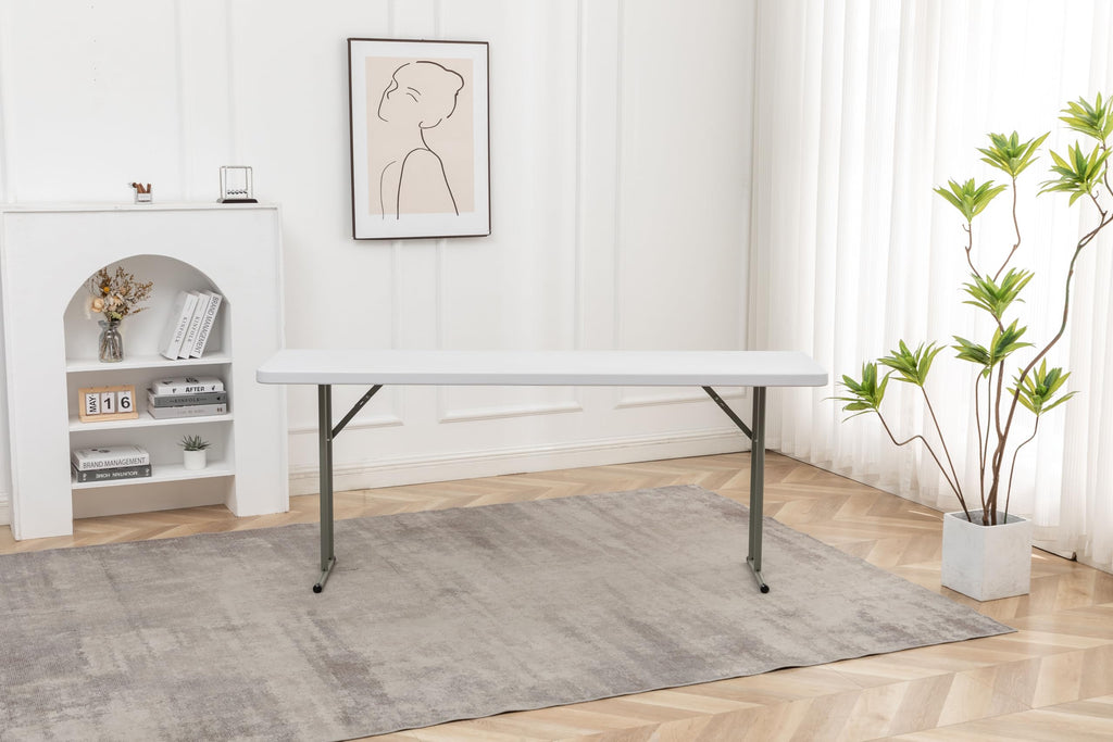 72" White Plastic Folding Seminar Table H228443