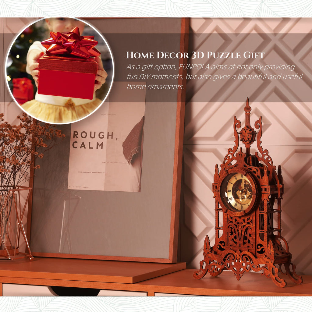 LED 3D Wood Puzzle Clock Tower S21408