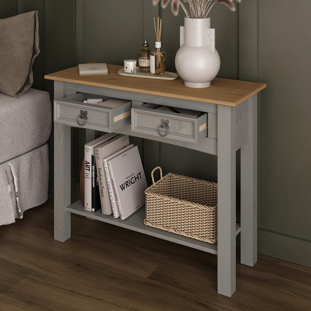 Solid Wood Console Table with 2 Drawers B59073