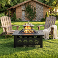 32 Inch Black Wrought Iron Wood Burning Fire Pit G829