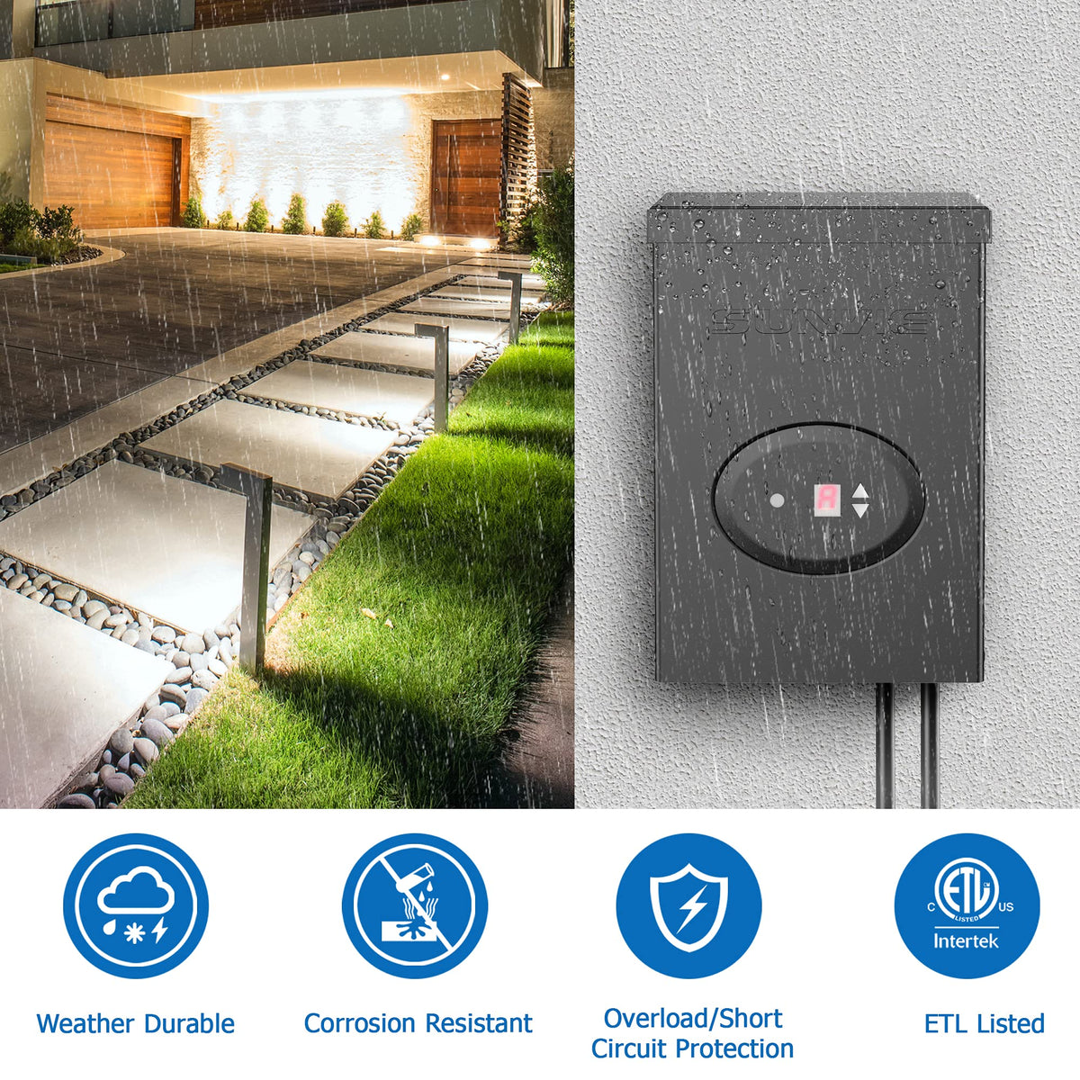 12 Pack Warm White Waterproof Low Voltage Landscape Lights N96676