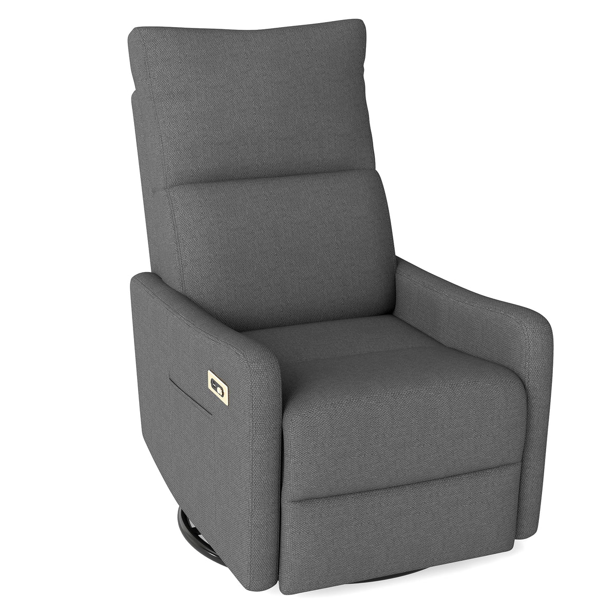 Dark Gray Velvet Swivel Rocker Chair R7523