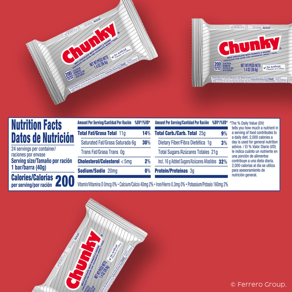Chunky Milk Chocolate Candy Bars 24 Pack 33.6 Oz V89971