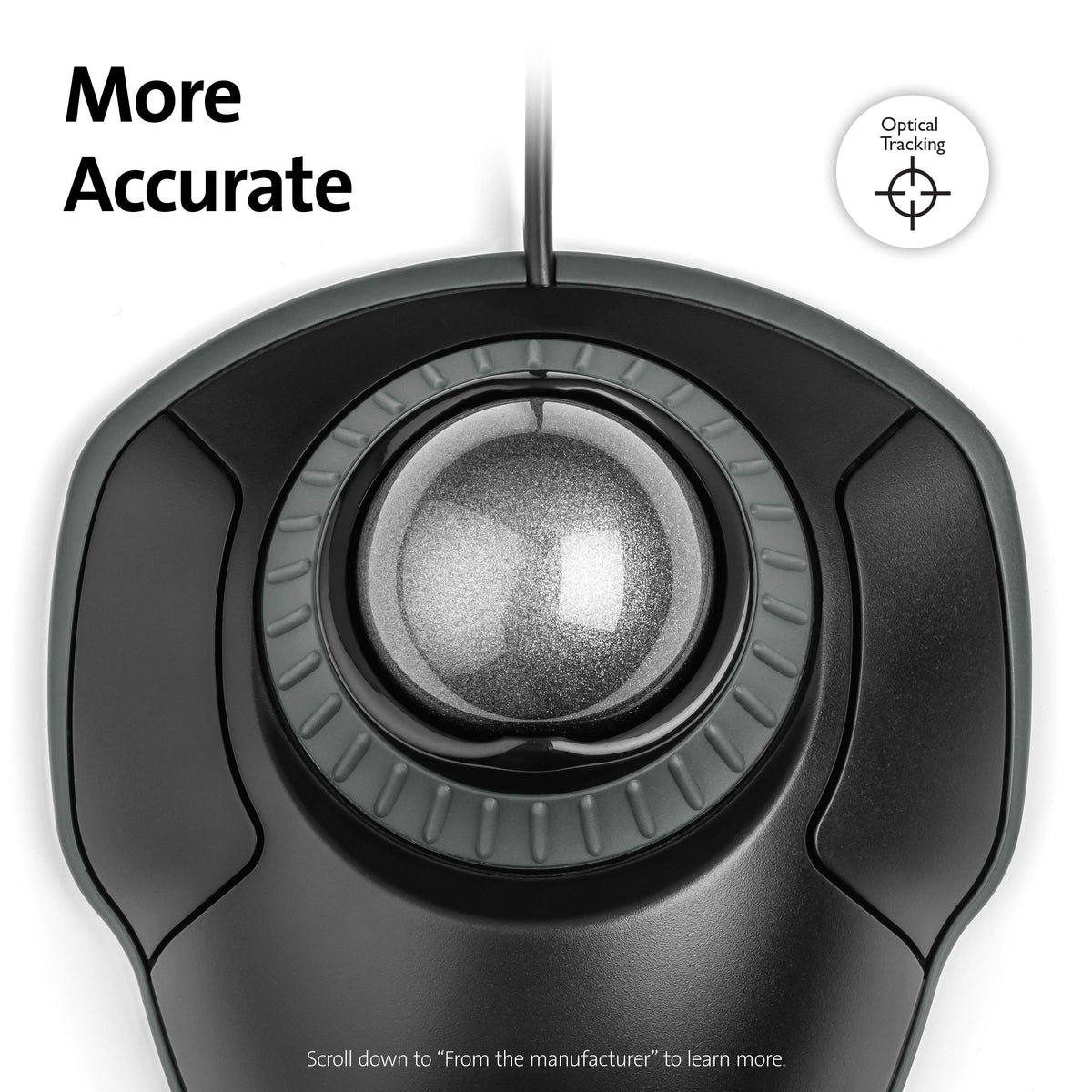 Black-Grey Trackball Mouse with Scroll Ring Q463400