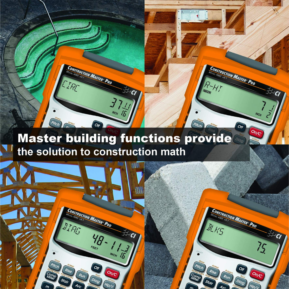 Construction Calculator + Architect Triangular Scale B19678